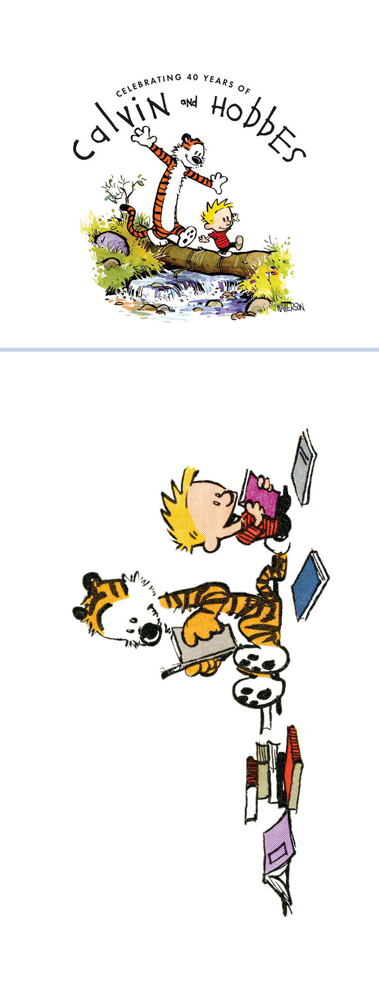 Bookmark back — Calvin and Hobbes 40th anniversary lockup